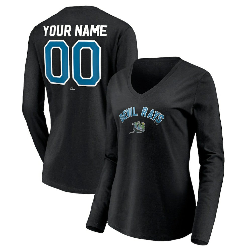Tampa Bay Rays Women's Cooperstown Collection Personalized Winning Streak Long Sleeve V-Neck T-Shirt | MLB US