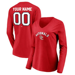 Washington Nationals Women's Cooperstown Collection Personalized Winning Streak Long Sleeve V-Neck T-Shirt | MLB Shop