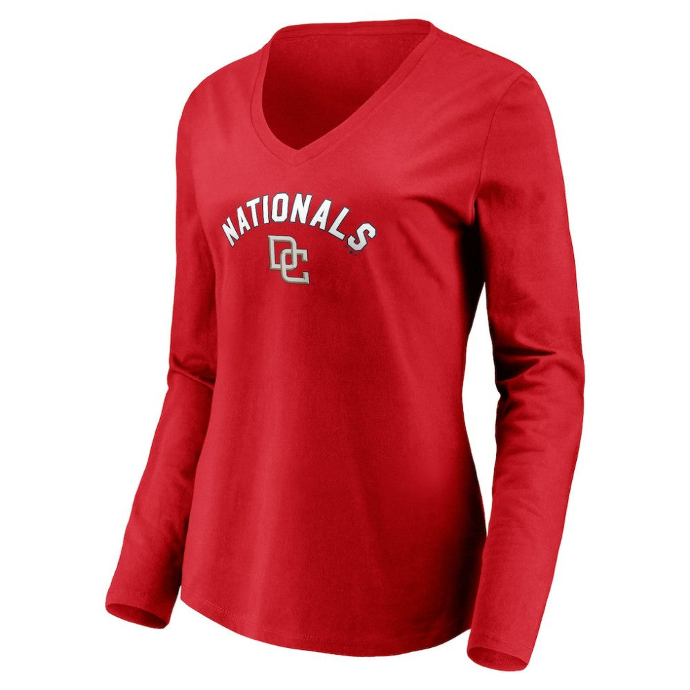 Washington Nationals Women's Cooperstown Collection Personalized Winning Streak Long Sleeve V-Neck T-Shirt | MLB Shop