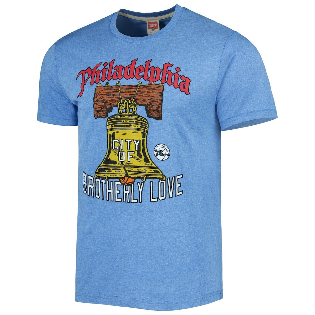 Philadelphia 76ers Homage Unisex Hometown Hyper Local Tri-Blend T-Shirt On Sale