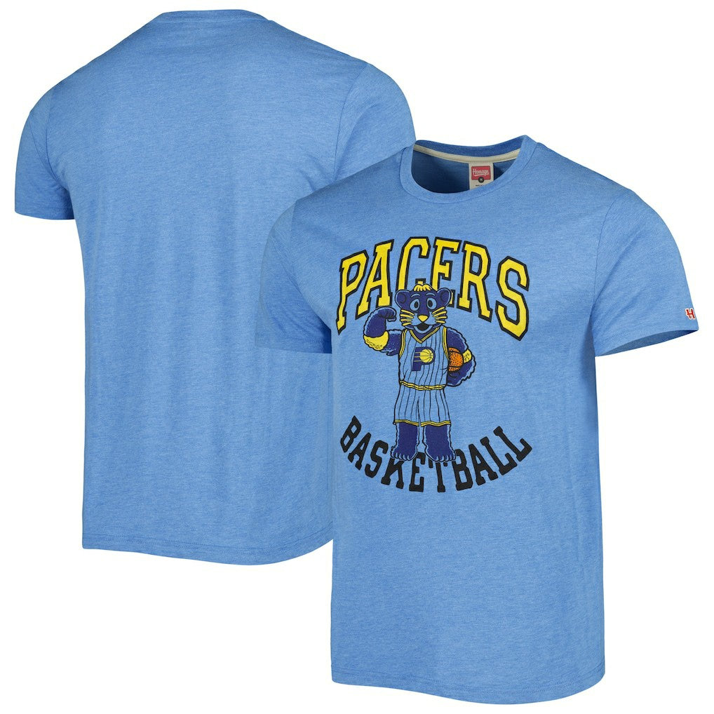 Indiana Pacers Homage Unisex Team Mascot Tri-Blend T-Shirt On Sale