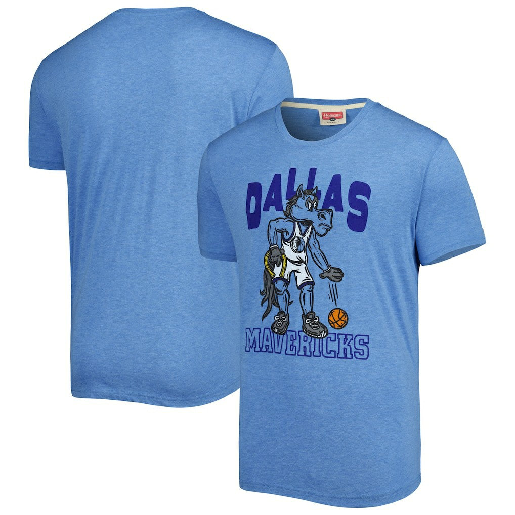 Dallas Mavericks Homage Unisex Team Mascot Tri-Blend T-Shirt sale On Sale