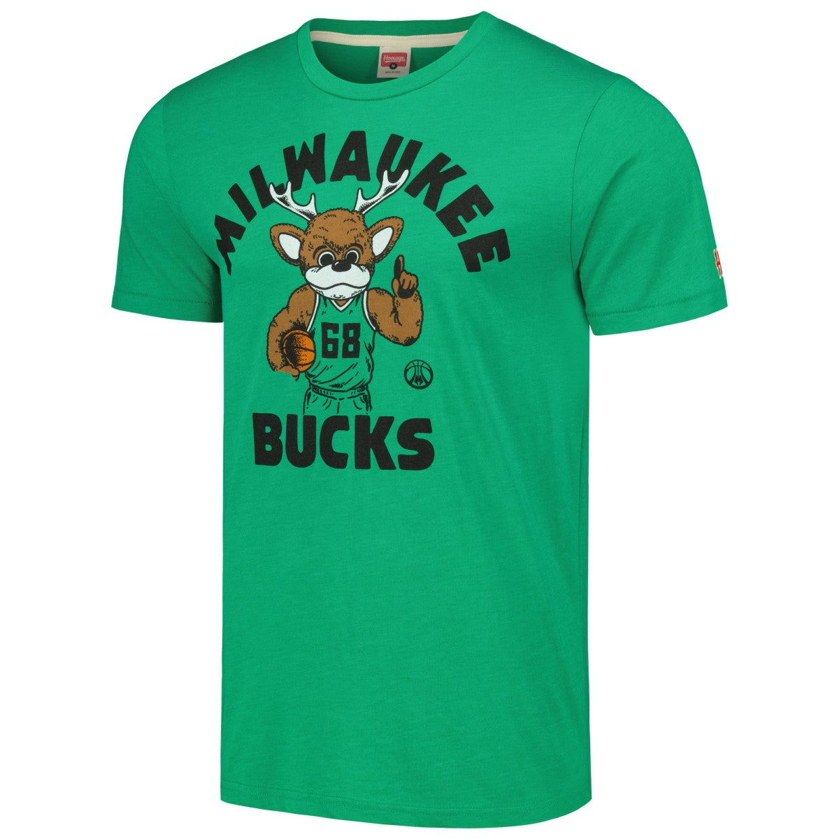 Milwaukee Bucks Homage Unisex Team Mascot Tri-Blend T-Shirt New