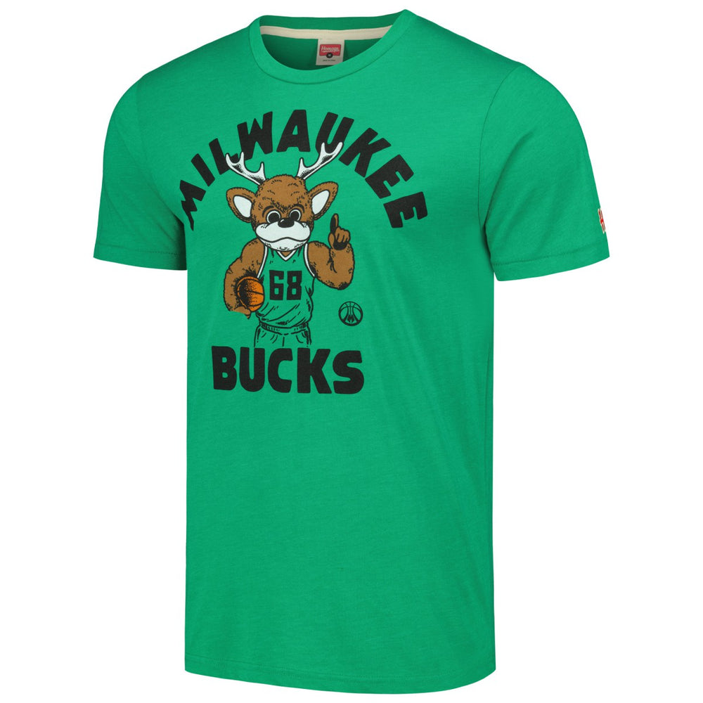 Milwaukee Bucks Homage Unisex Team Mascot Tri-Blend T-Shirt New