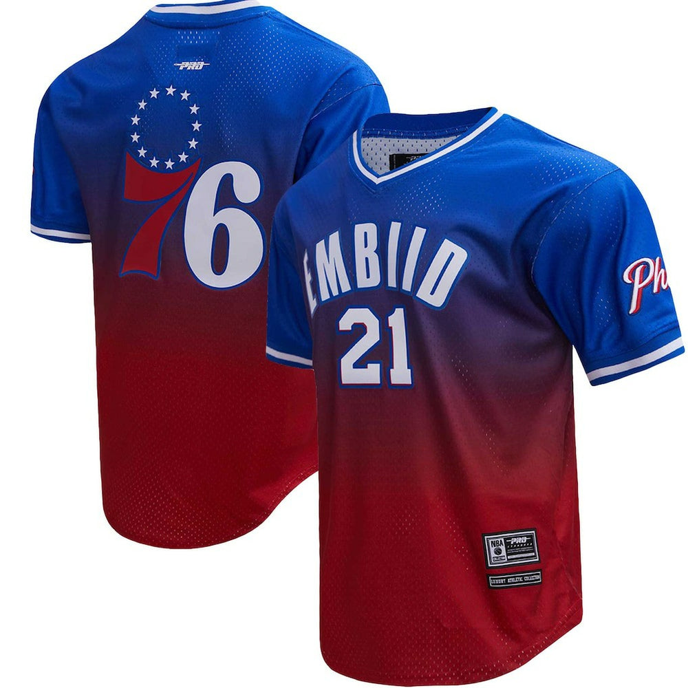 Joel Embiid Philadelphia 76ers Post Ombre Name & Number T-Shirt Outlet