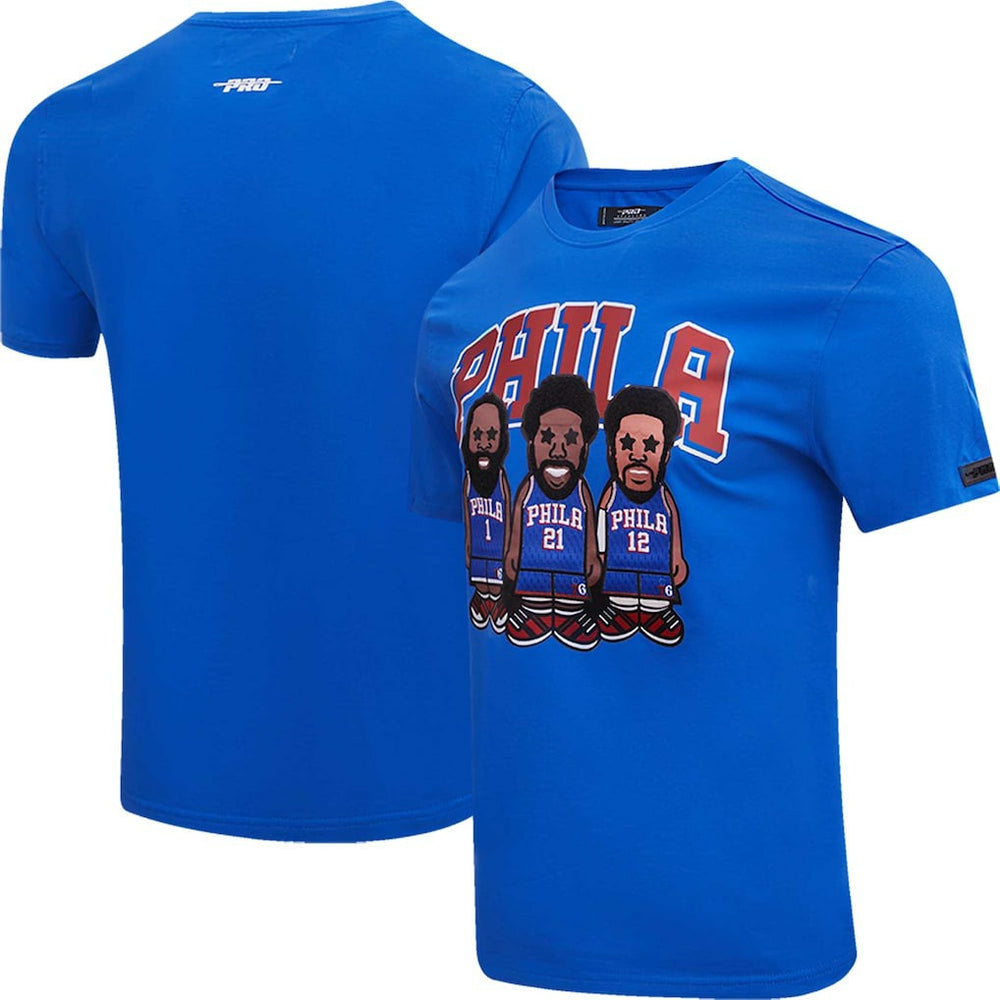 Joel Embiid, Tobias Harris, James Harden Philadelphia 76ers Pro Standard Multi Lineup T-Shirt On Sale