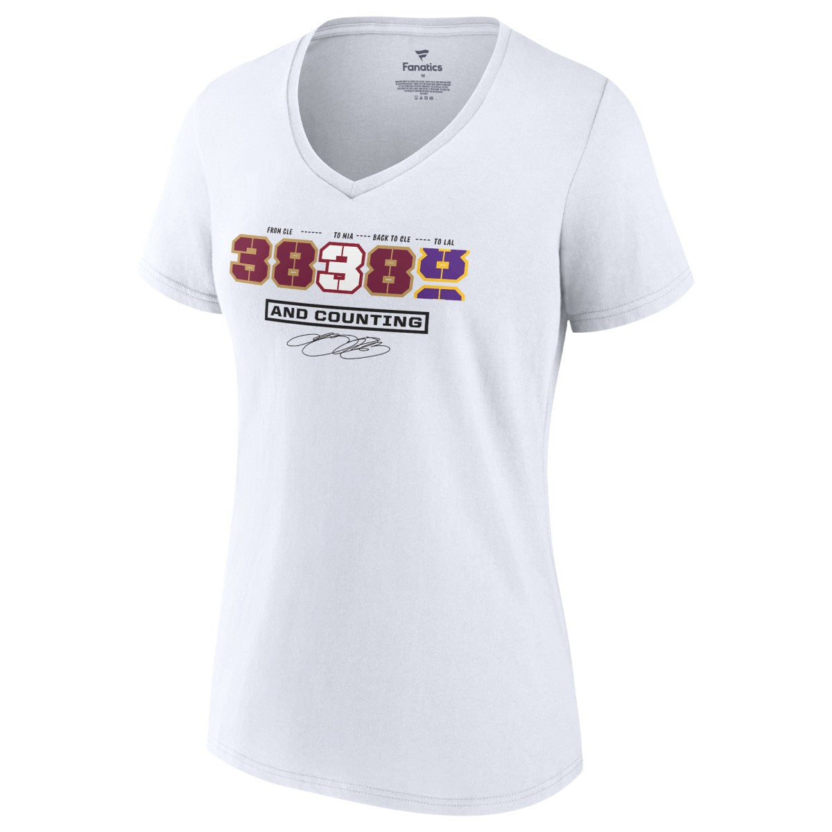 LeBron James Women's NBA All-Time Scoring Record Split Points V-Neck T-Shirt Online