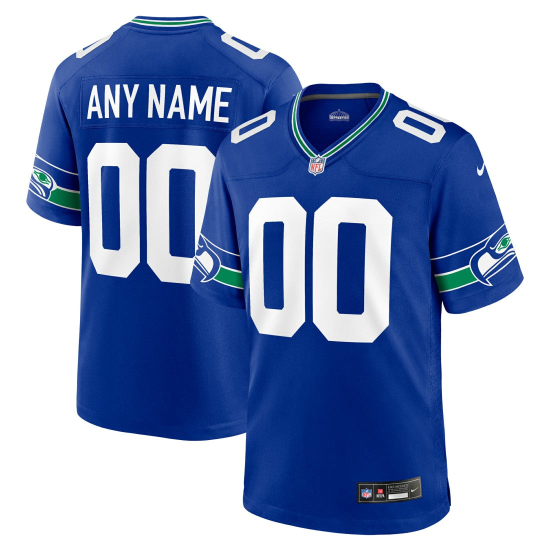 Seattle Seahawks Nike Throwback Custom Jersey