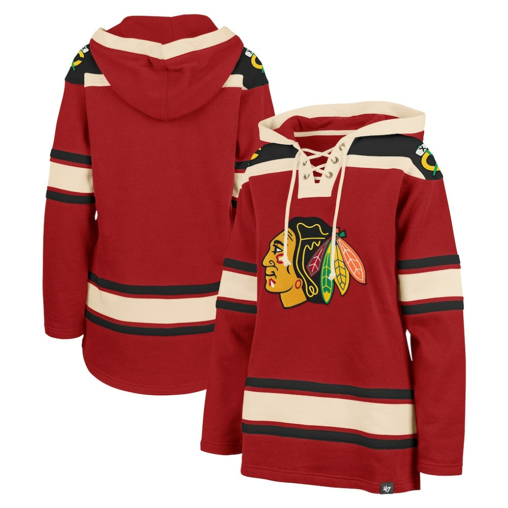 Chicago Blackhawks '47 Women's Superior Lacer Pullover Hoodie On Sale