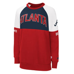 Atlanta Braves Starter Women's Baseline Raglan Pullover Sweatshirt | MLB Near me