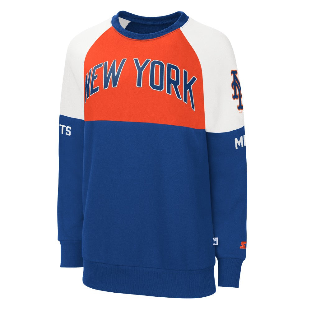 New York Mets Starter Women's Baseline Raglan Pullover Sweatshirt | MLB Discount