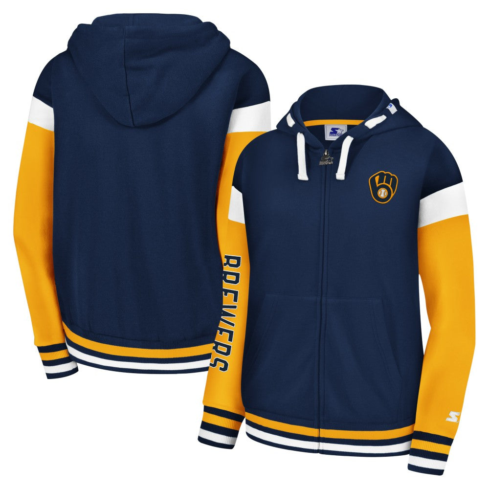 Milwaukee Brewers Starter Women's Homestretch Full-Zip Hoodie | MLB On Sale
