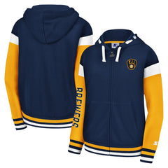 Milwaukee Brewers Starter Women's Homestretch Full-Zip Hoodie | MLB On Sale