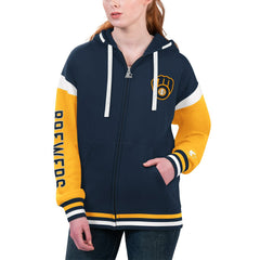 Milwaukee Brewers Starter Women's Homestretch Full-Zip Hoodie | MLB On Sale
