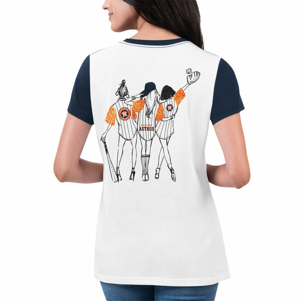 Houston Astros G-III 4Her by Carl Banks Women's Illustration Ringer T-Shirt | MLB Discount
