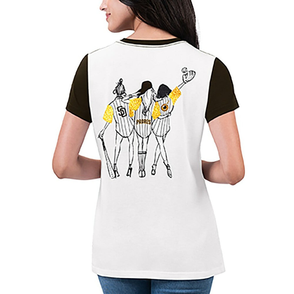 San Diego Padres G-III 4Her by Carl Banks Women's Illustration Ringer T-Shirt | MLB For sale