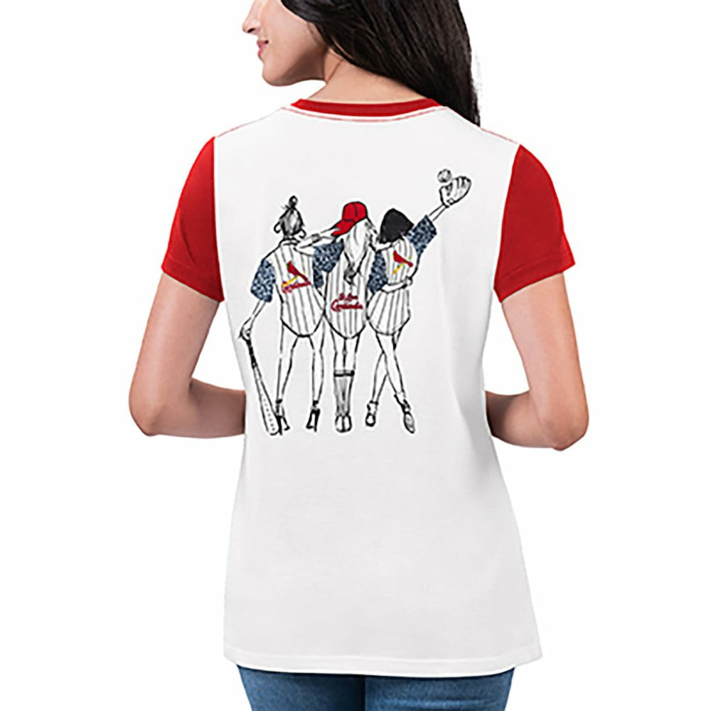 St. Louis Cardinals G-III 4Her by Carl Banks Women's Illustration Ringer T-Shirt | MLB On Sale