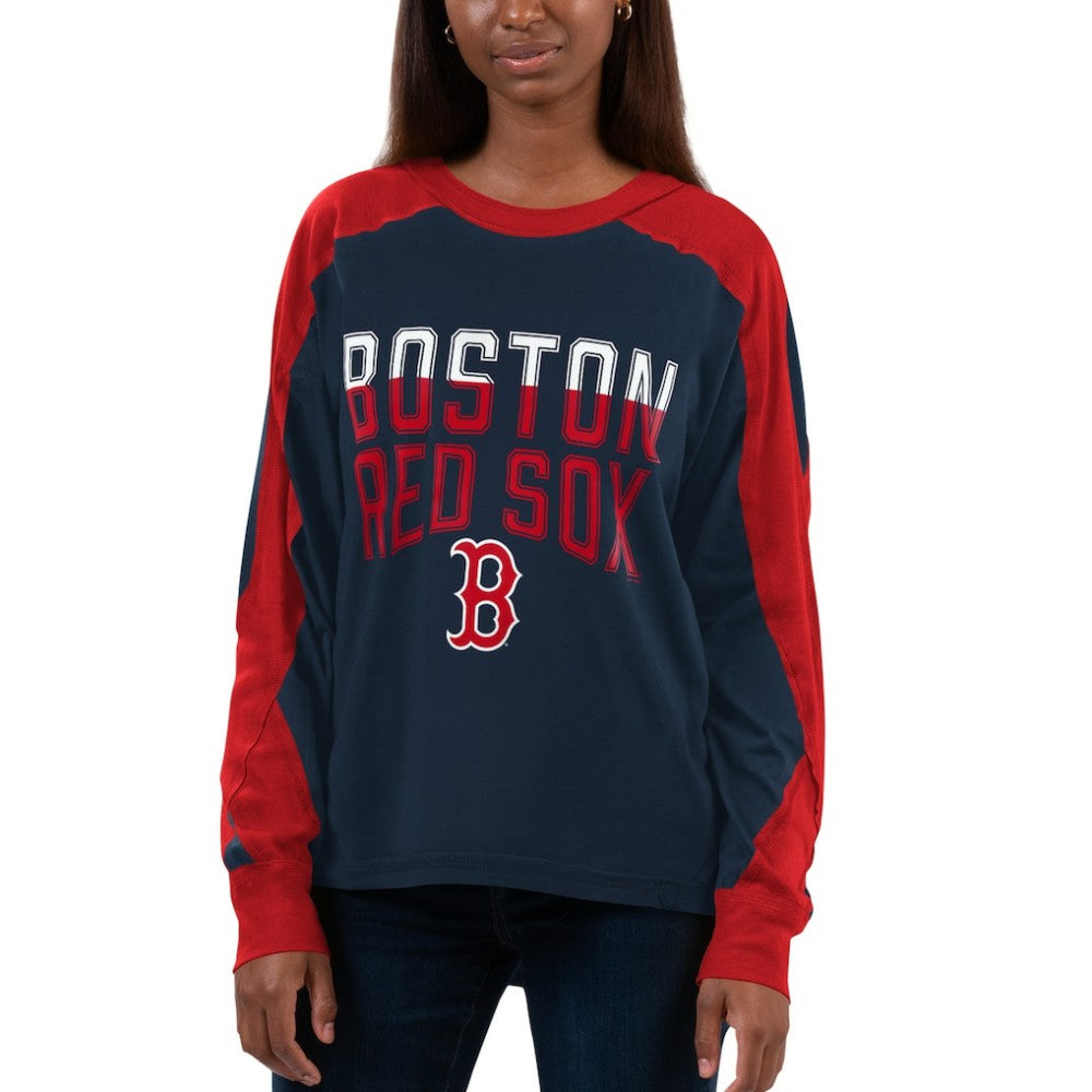 Boston Red Sox G-III 4Her by Carl Banks Women's Smash Raglan Long Sleeve T-Shirt | MLB On Sale