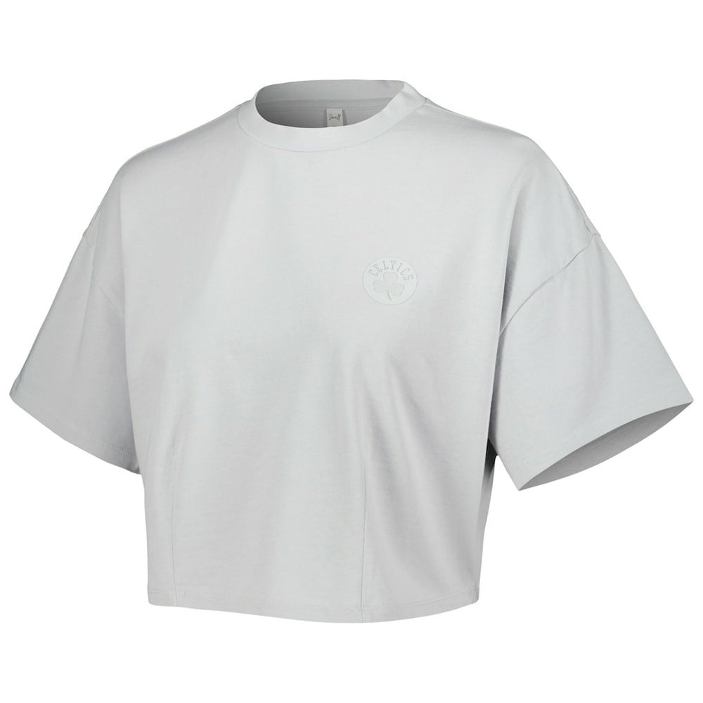 Boston Celtics Lusso Women's Nola Faded Tonal Cropped T-Shirt New