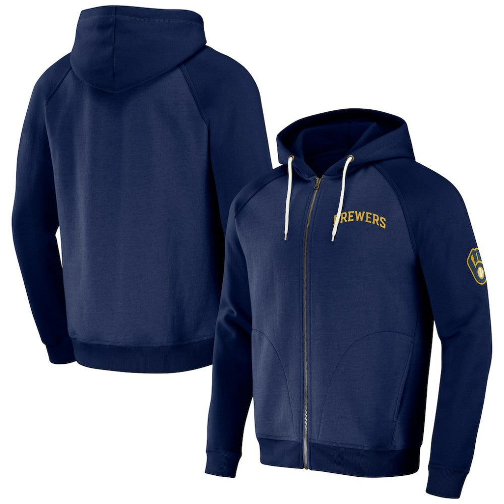 Milwaukee Brewers Darius Rucker Collection by Fanatics Raglan Full-Zip Hoodie | MLB US