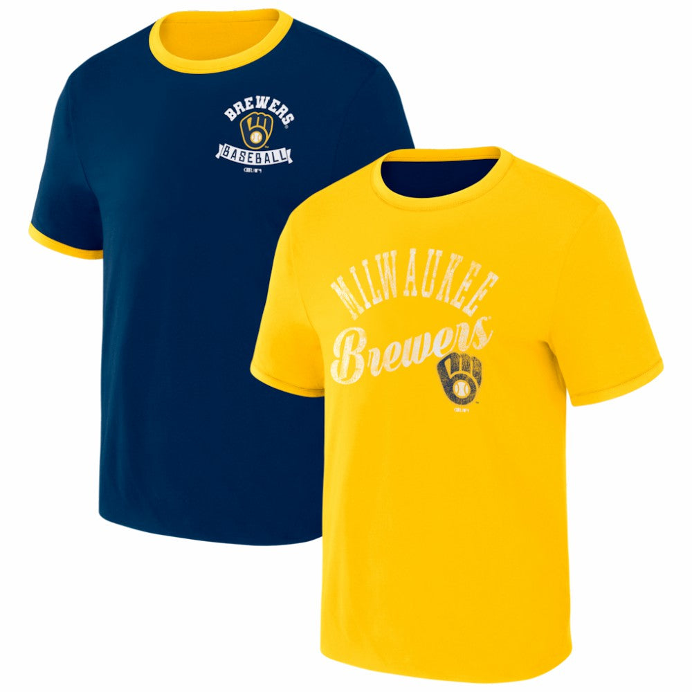 Milwaukee Brewers Darius Rucker Collection by Fanatics Two-Way Ringer Reversible T-Shirt | MLB Outlet