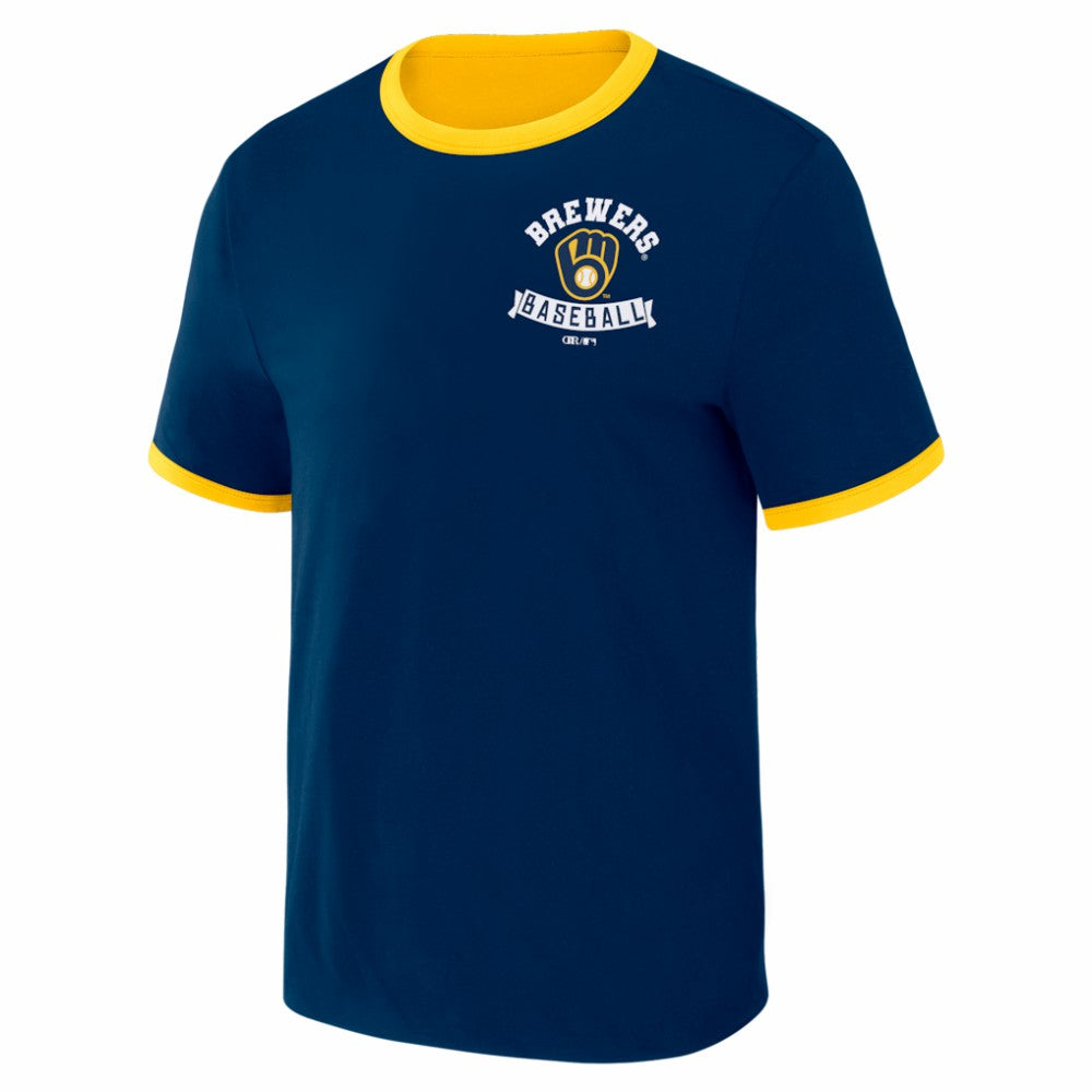 Milwaukee Brewers Darius Rucker Collection by Fanatics Two-Way Ringer Reversible T-Shirt | MLB Outlet