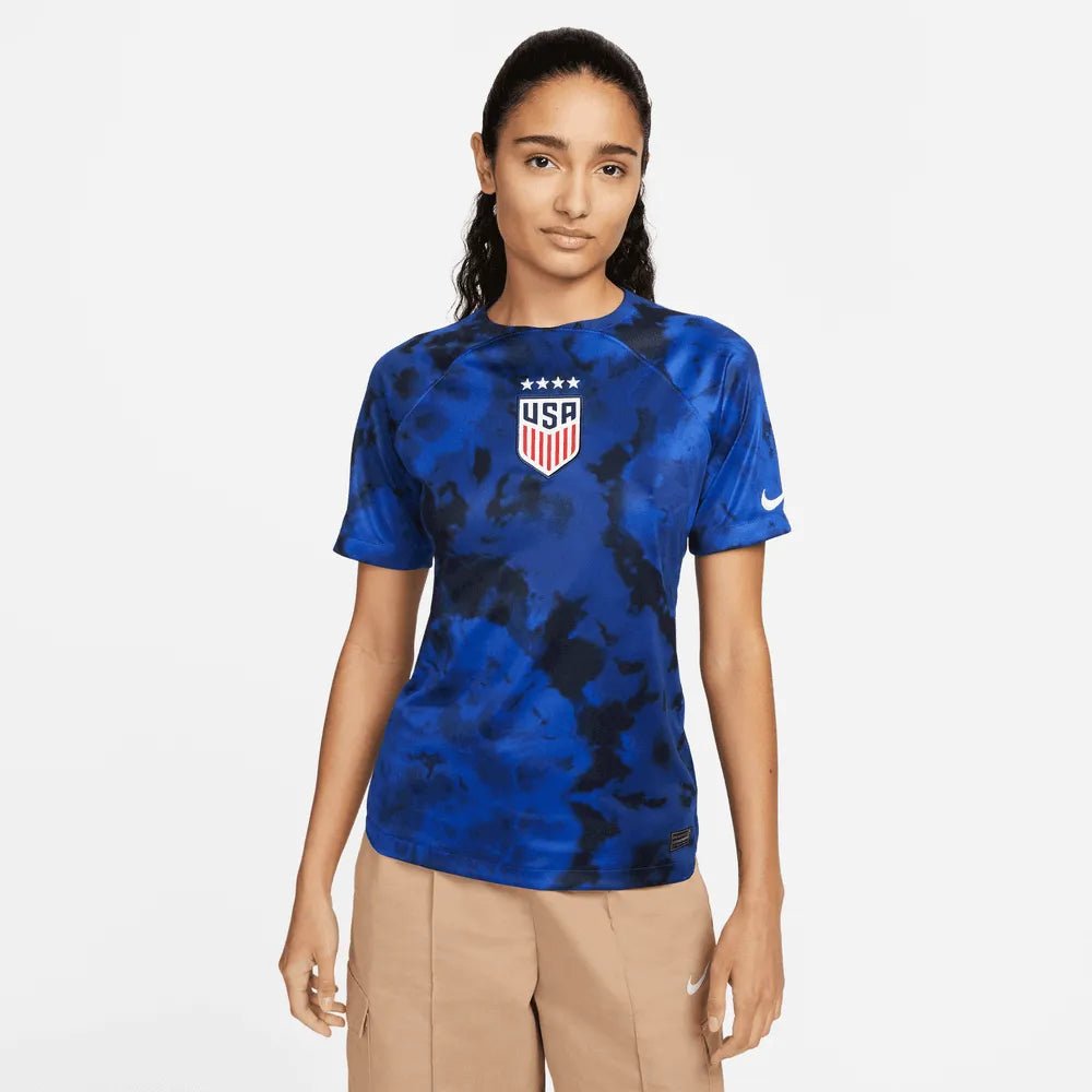2022-23 USA Away Women 4 Star Soccer Jersey Bright Blue-White - Nike