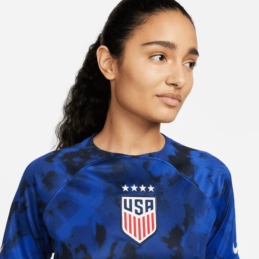 2022-23 USA Away Women 4 Star Soccer Jersey Bright Blue-White - Nike
