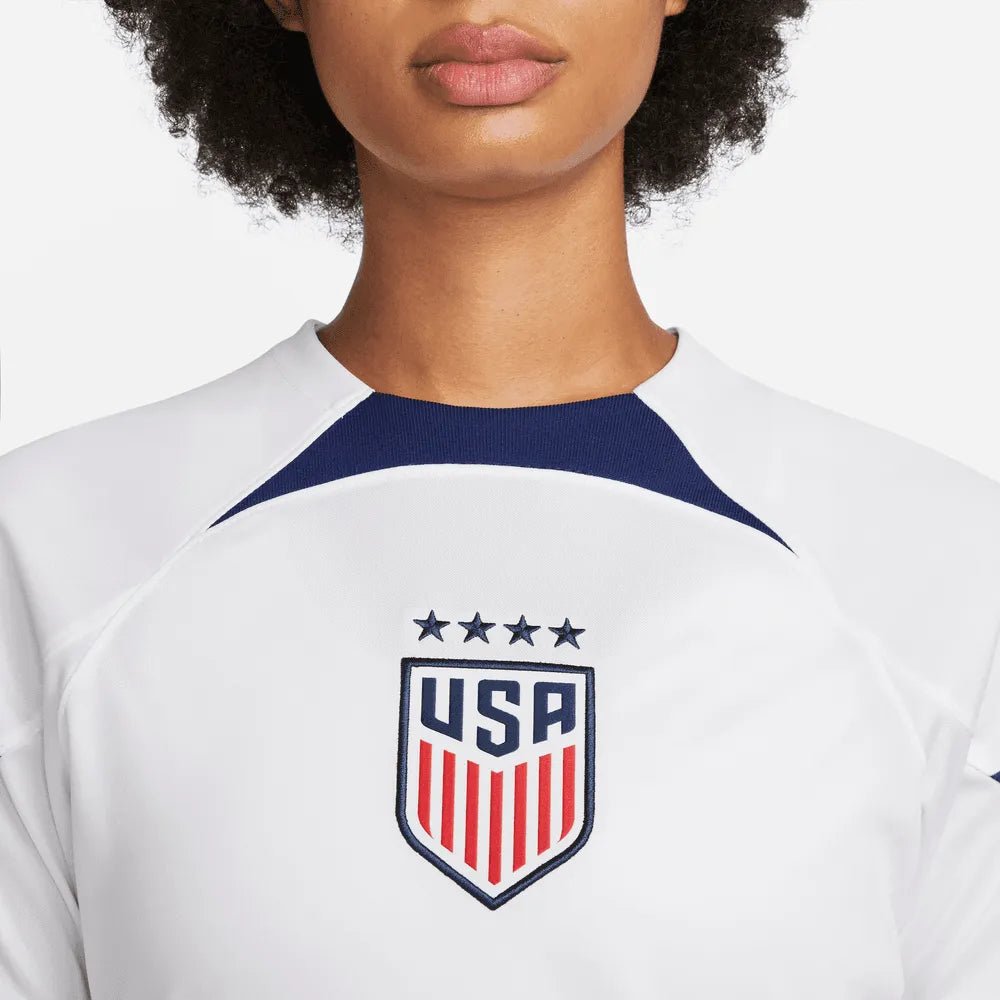 2022-23 USA Women's Home 4 Star Soccer Jersey White-Hyper Blue - Nike