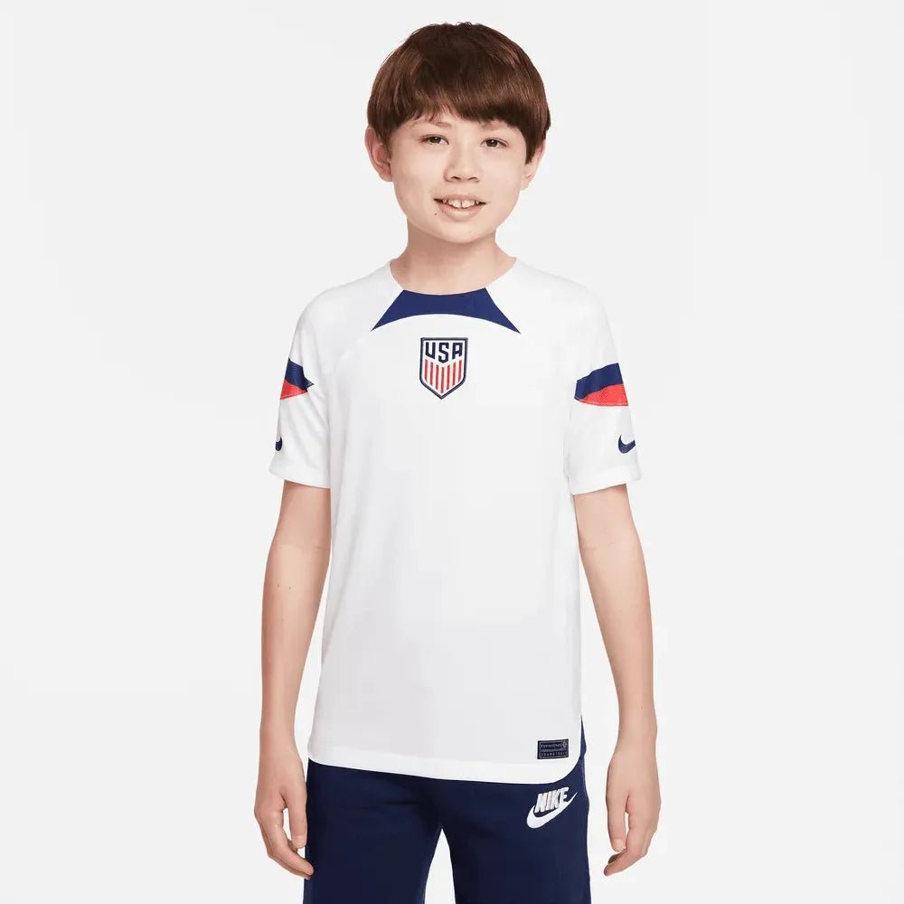 2022-23 USA Home Youth Soccer Jersey White-Loyal Blue - Nike