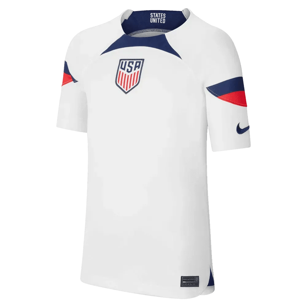 2022-23 USA Home Youth Soccer Jersey White-Loyal Blue - Nike