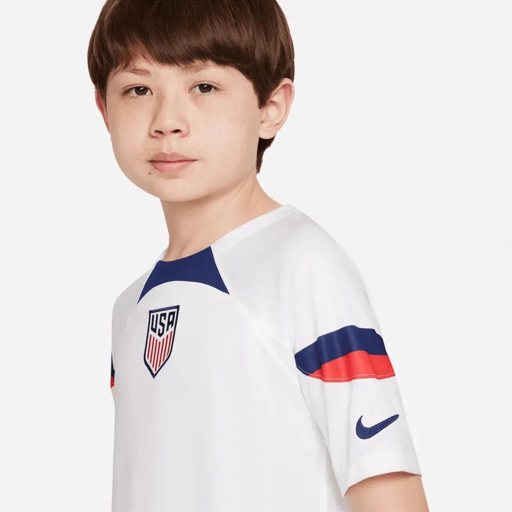 2022-23 USA Home Youth Soccer Jersey White-Loyal Blue - Nike