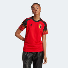 2022-23 Belgium Women's Home Soccer Jersey - Red-Black - Adidas