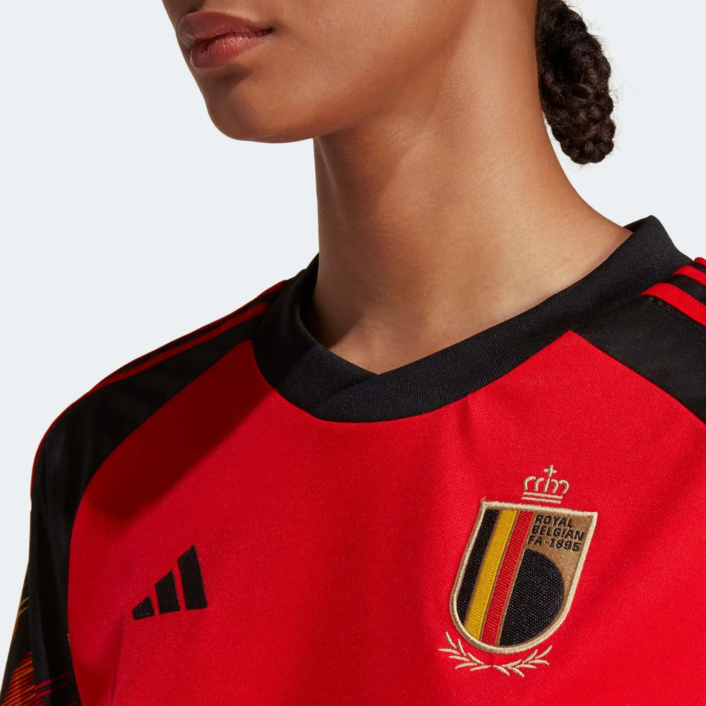 2022-23 Belgium Women's Home Soccer Jersey - Red-Black - Adidas