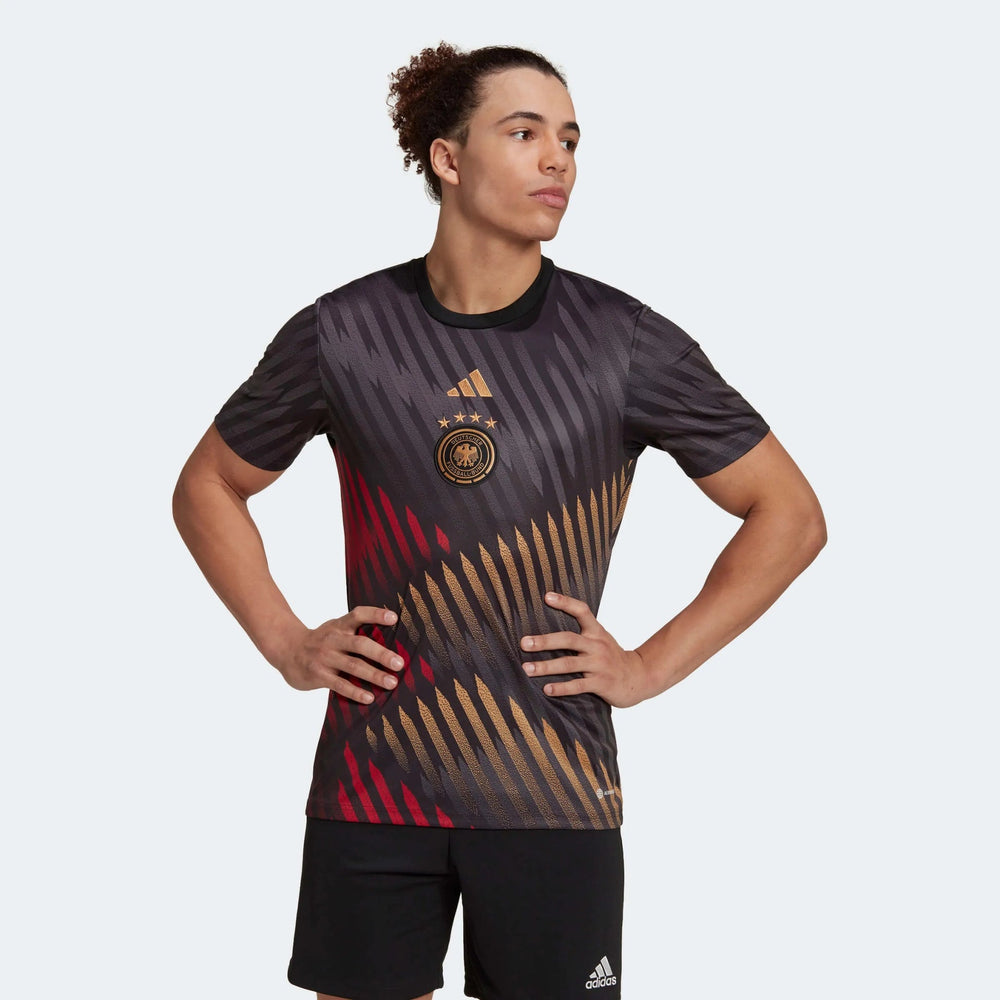 2022-23 Germany Pre-Match Soccer Jersey - Black-Grey-Red - Adidas