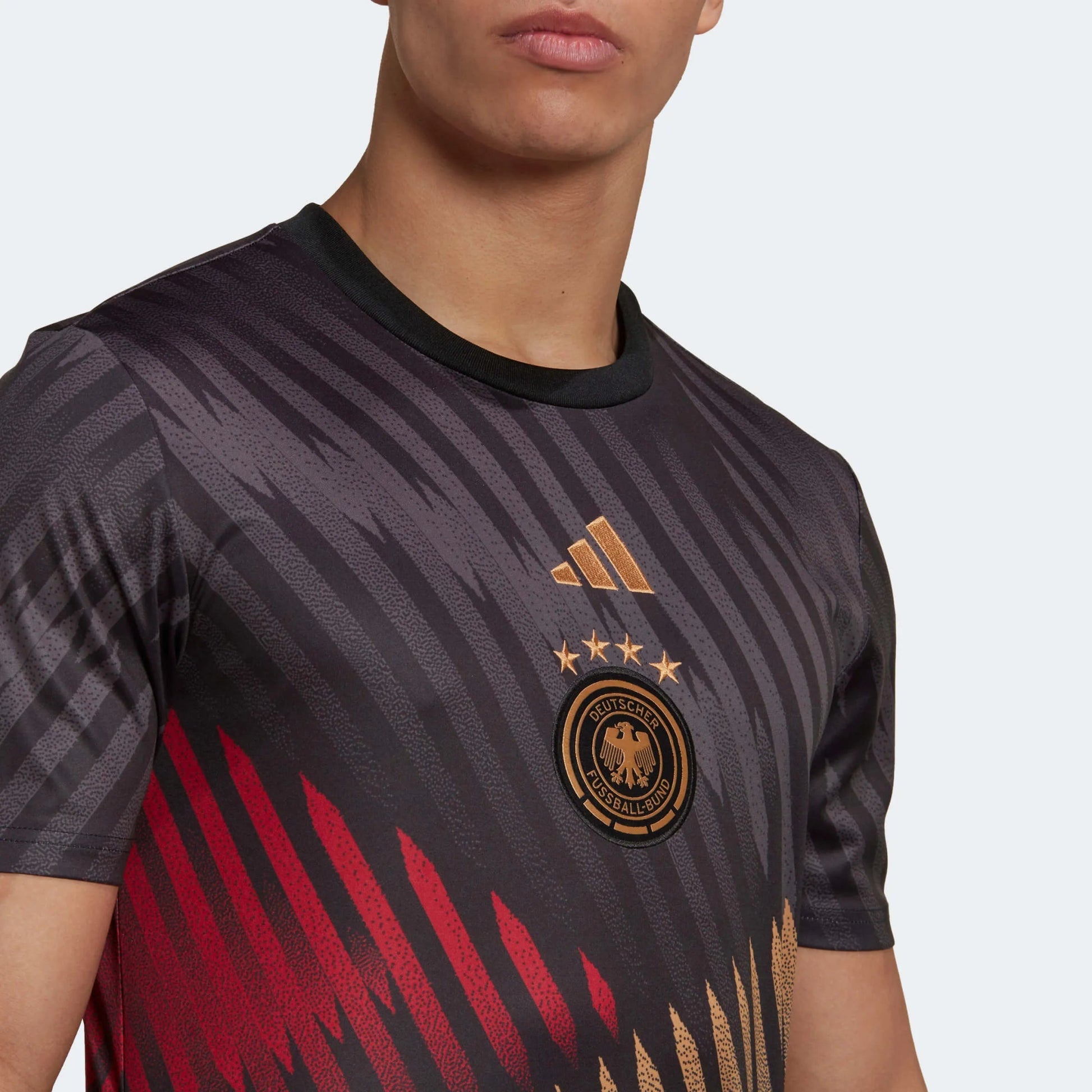 2022-23 Germany Pre-Match Soccer Jersey - Black-Grey-Red - Adidas