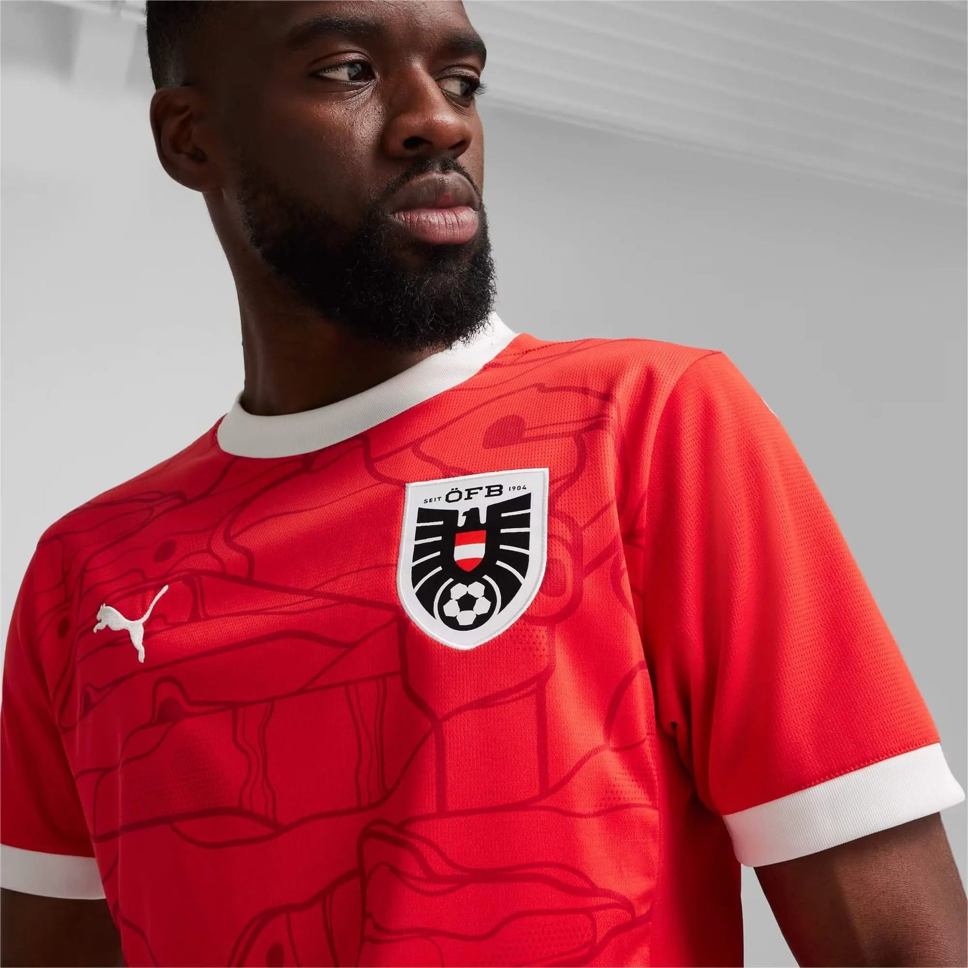2024-25 Austria Men's Stadium Home Soccer Jersey - Puma