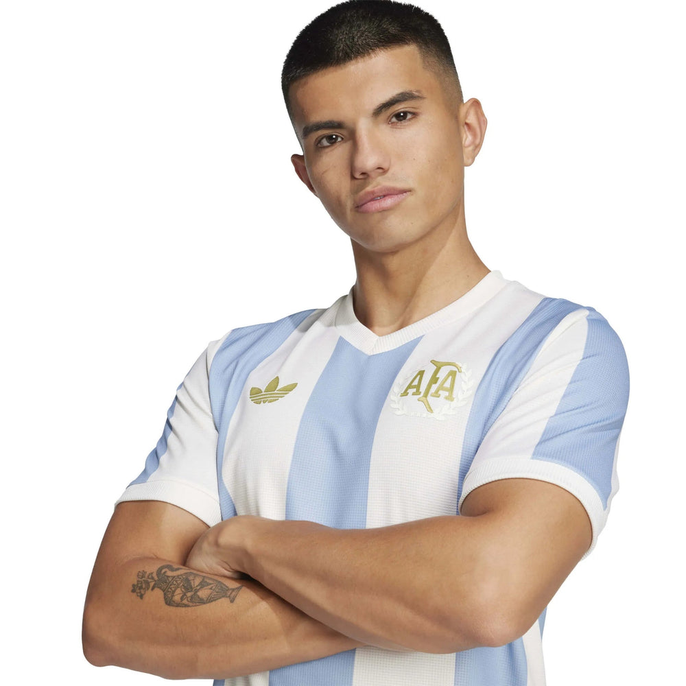 2025 Argentina Men's 50th Anniversary Stadium Soccer Jersey Ambient Sky / Cloud White - Adidas