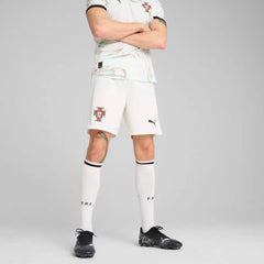 2025-26 Portugal Men's Stadium Away Soccer Shorts Puma White-Puma Black - Puma
