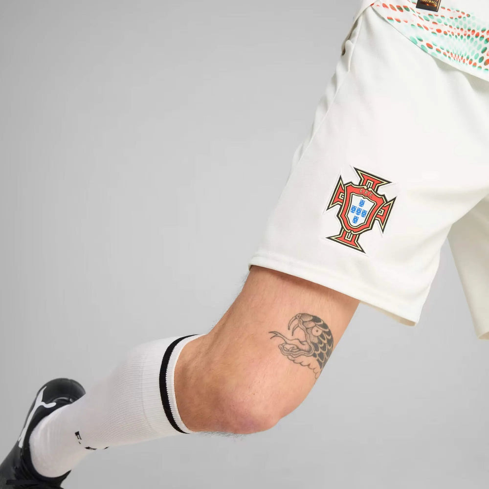 2025-26 Portugal Men's Stadium Away Soccer Shorts Puma White-Puma Black - Puma