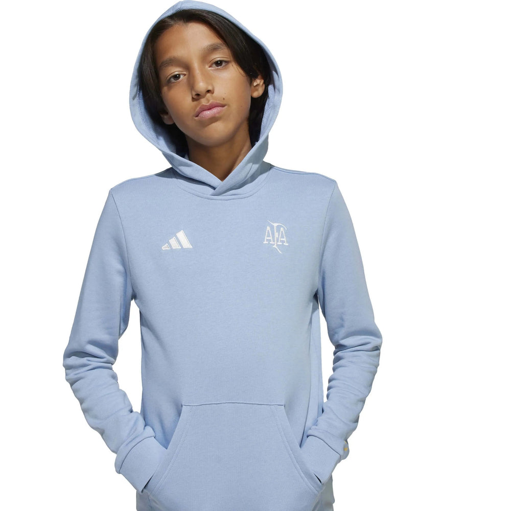 2025-26 Argentina Youth Anniversary DNA Soccer Hoodie Ambient Sky / Cloud White - Adidas