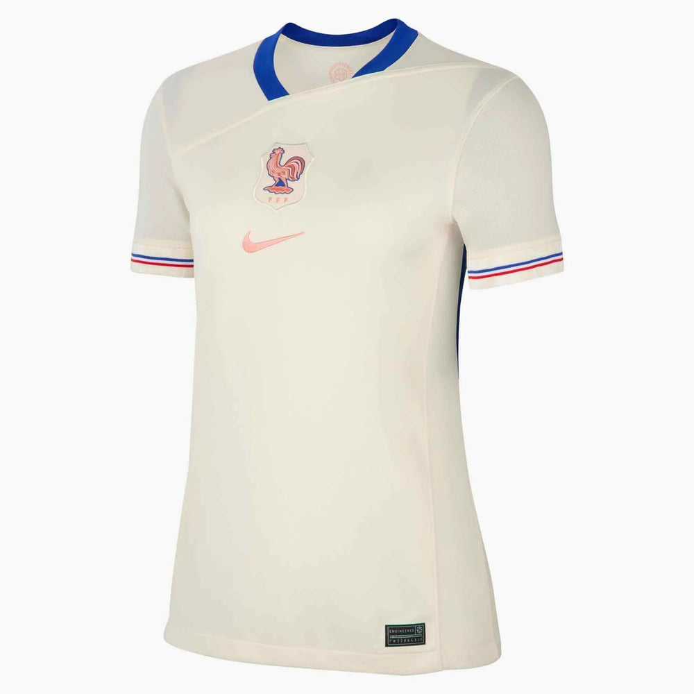 2025 France Women's Stadium Away Soccer Jersey Pale Ivory/Bright Blue/Light Madder Root - Nike