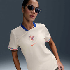 2025 France Women's Stadium Away Soccer Jersey Pale Ivory/Bright Blue/Light Madder Root - Nike