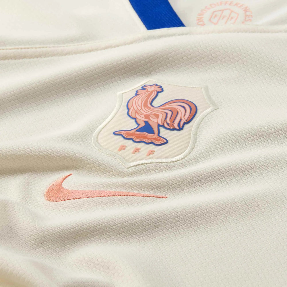2025 France Women's Stadium Away Soccer Jersey Pale Ivory/Bright Blue/Light Madder Root - Nike