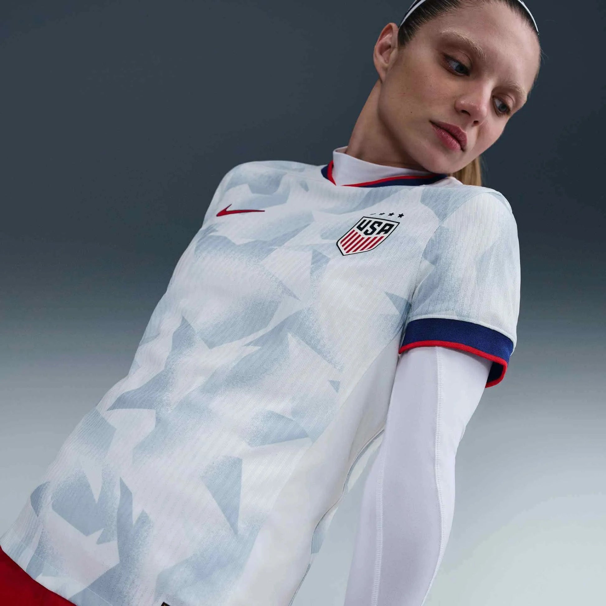 2025 USA Women's 4-Star Authentic Home Soccer Jersey White/Rush Blue/Challenge Red - Nike