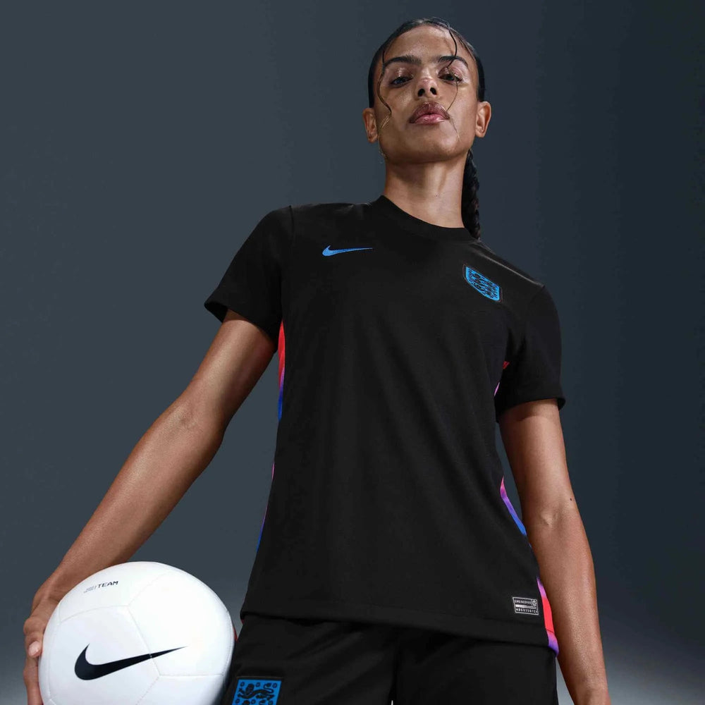 2025 England Women's Stadium Away Soccer Jersey Black/Light Photo Blue - Nike