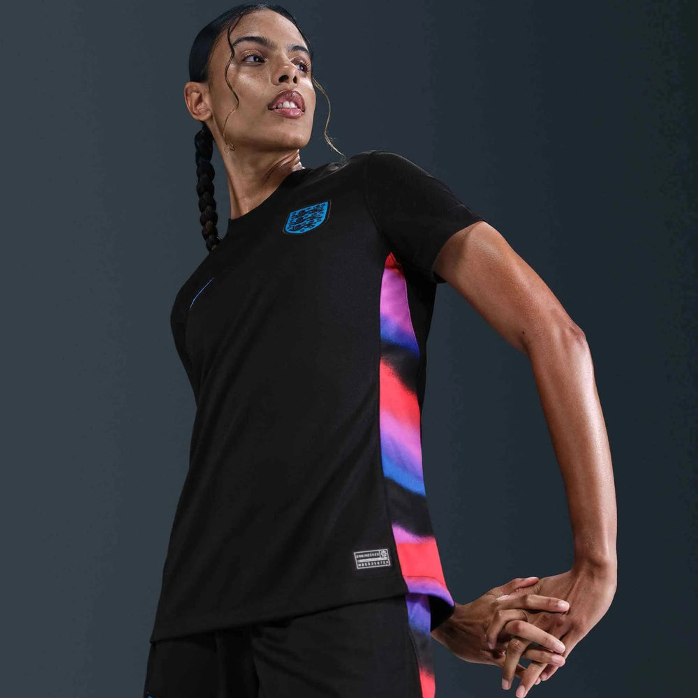 2025 England Women's Stadium Away Soccer Jersey Black/Light Photo Blue - Nike