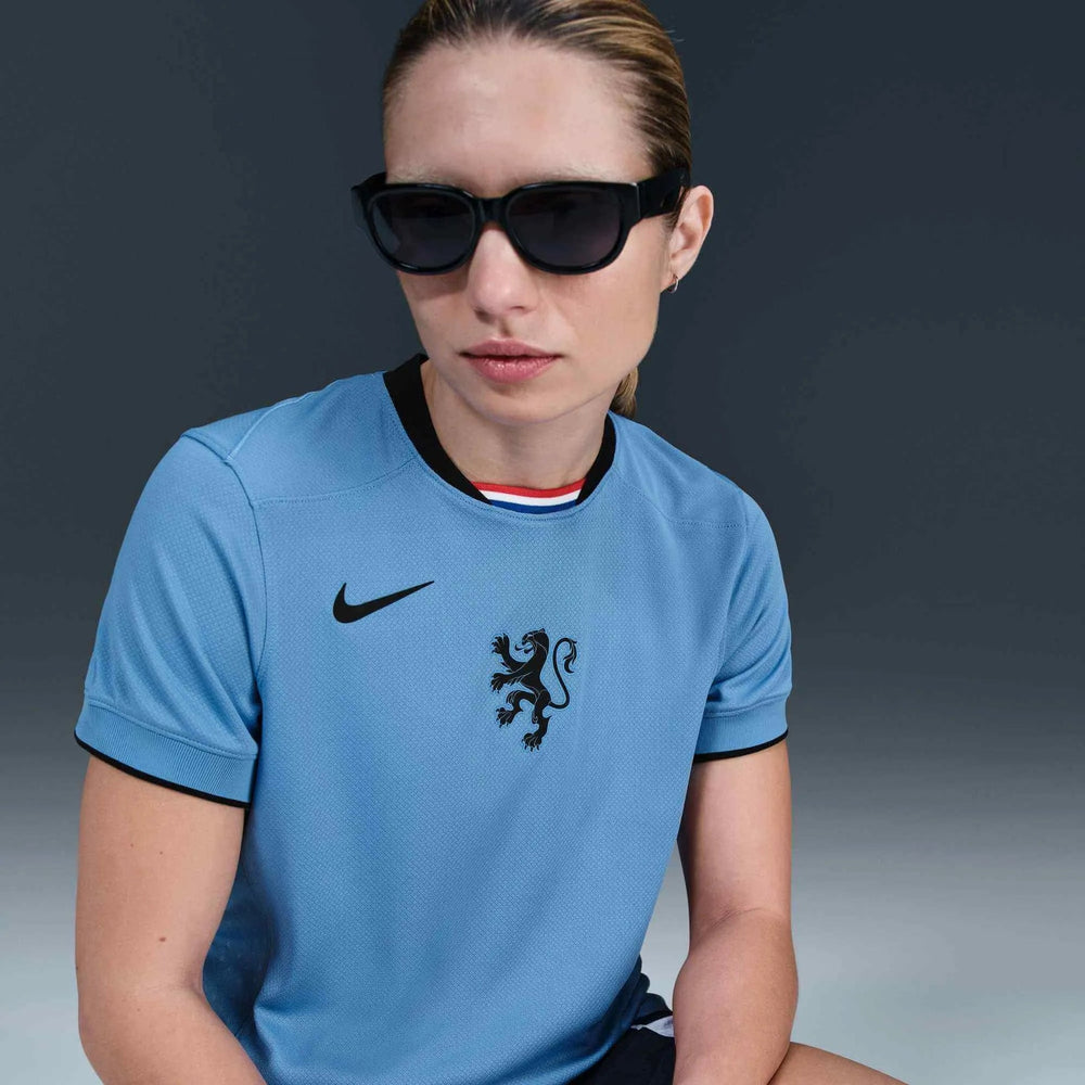 2025 Netherlands Women's Stadium Away Soccer Jersey Blue Beyond/Black - Nike