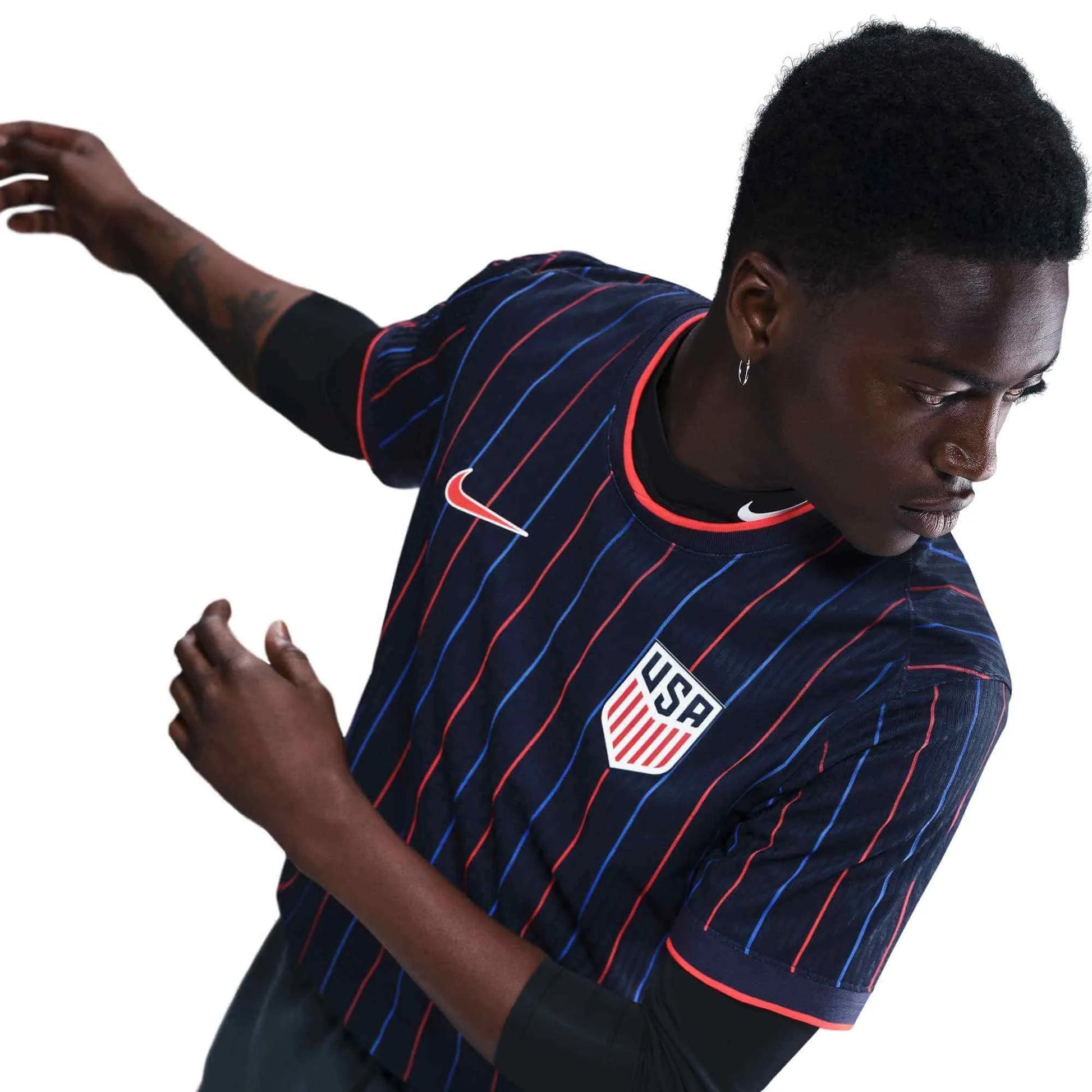 2025 USA Men's Authentic Away Soccer Jersey Obsidian/Challenge Red - Nike