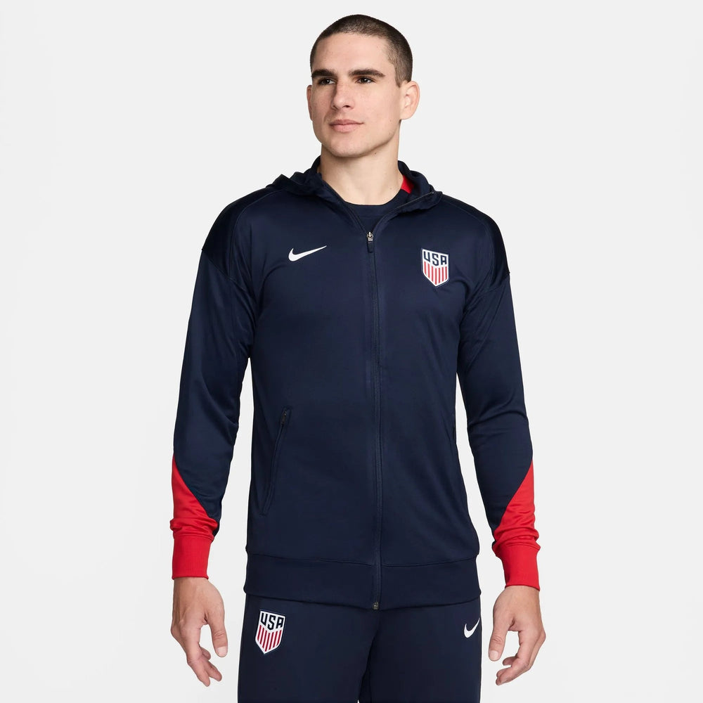2024-25 USA Men's Strike Hoodie Track Jacket Obsidian/Sport Red/White - Nike